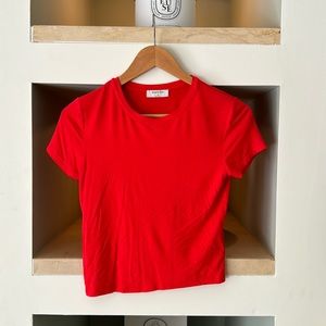SOLD OFFLINE / Not Available 
Red Babaton red short sleeve top